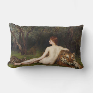Kirké (Frau, Tiger und Ozelot) (von John Collier) Lendenkissen