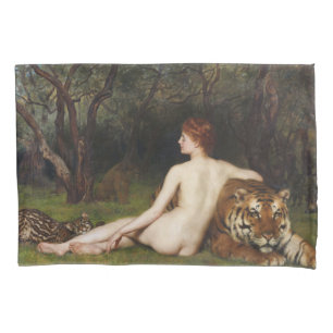 Kirke (Göttin mit wildem Tiger) (von John Collier) Kissenbezug