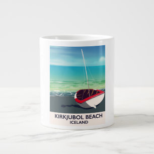 Kirkjubol Beach Island Urlaubs Poster Jumbo-Tasse