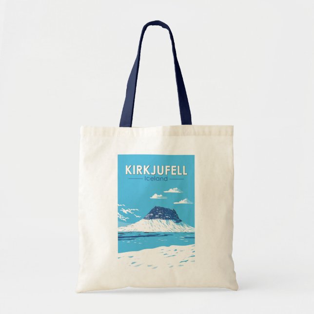Kirkjufell Island Reisen Vintag Tragetasche (Vorne)
