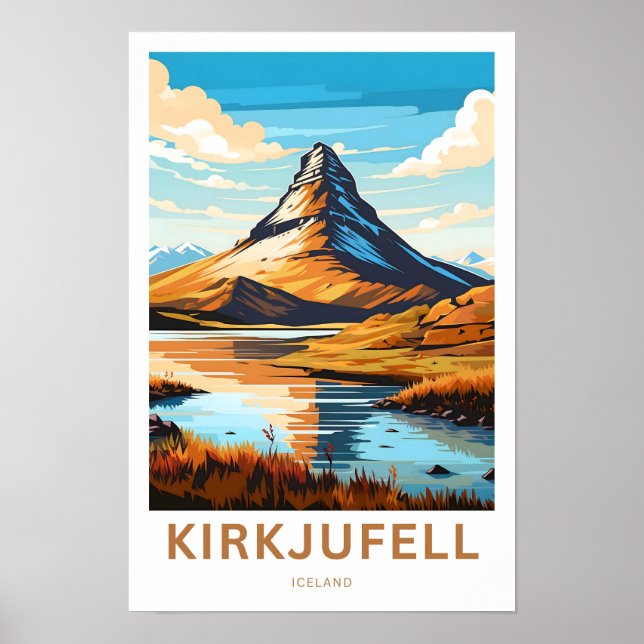 Kirkjufell Island Travel Print Poster (Vorne)