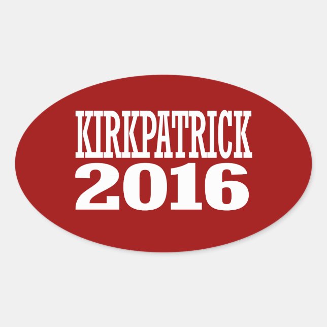 Kirkpatrick - Ann Kirkpatrick 2016 Ovaler Aufkleber (Vorderseite)