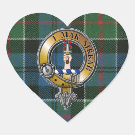 Kirkpatrick Tartan & Abzeichen Herz-Aufkleber