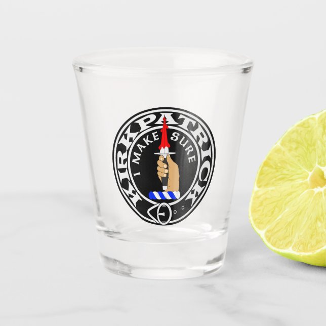 Kirkpatrick Wappen Shot Glass Schnapsglas (Vorderseite)