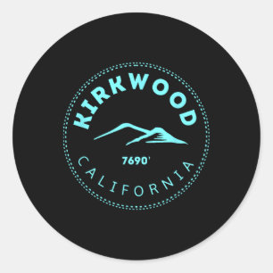 Kirkwood California Mountain Town - erhöhte Ca Sk Runder Aufkleber