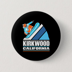 Kirkwood California - Vintag Snowboarder Button