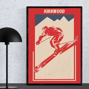 Kirkwood Mountain Resort in Kalifornien - Retro Sk Poster