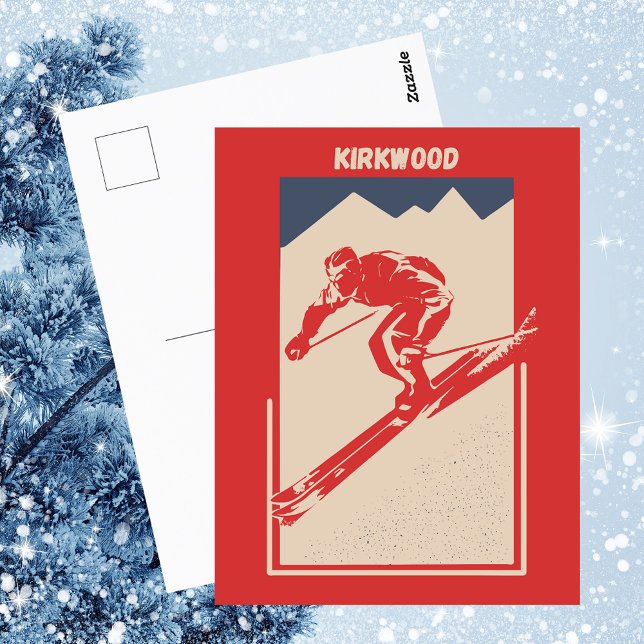 Kirkwood Mountain Resort in Kalifornien - Retro Sk Postkarte (Von Creator hochgeladen)