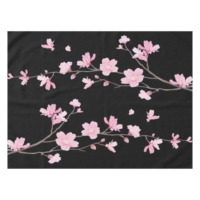 Kirry Blossom - Schwarz Tischdecke (Vorderseite (Horizontal))