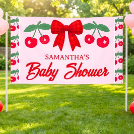 Kirsch-Baby-Party Rot kariert Bogen Banner
