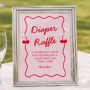 Kirsch-Baby-Party-Windel-Raffel Poster