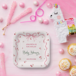 Kirsch-Bow-Girl-Baby-Party  Pappteller
