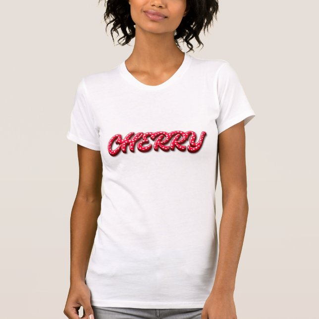 Kirsch-Buchstaben-Textkunst T-Shirt (Vorderseite)