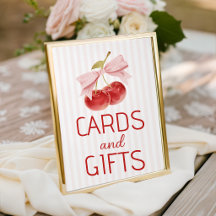 Kirsch Coquette Karten und Geschenke Schild