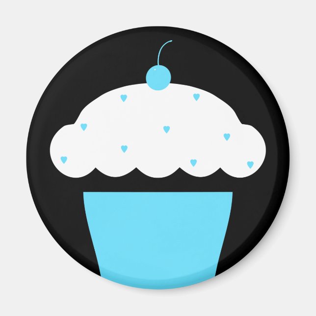 Kirsch-Cupcake Magnet (Vorne)