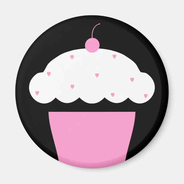 Kirsch-Cupcake Magnet (Vorne)