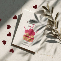 Kirsch-Cupcake-Valentinstag – Handgezeichnetes Des