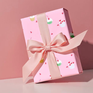 Kirsch-Cupcakes & Liebesherzen – Valentinsdessert Geschenkpapier