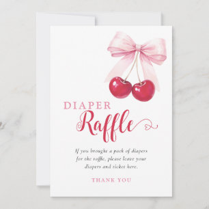 Kirsch-Diaper-Raffle-Karte mit rosa Schleife Dankeskarte