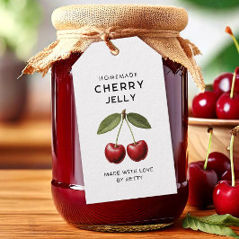 Kirsch-Gelee-Etiketten für selbstgemachte Rezepte Geschenkanhänger