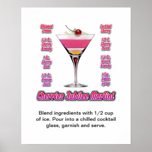 Kirsch-Jubiläums-Martini-Cocktail-Rezept 16"x20" Poster