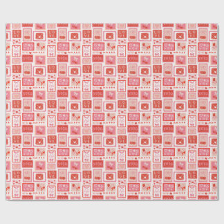 Kirsch-Liebesbriefe-Postage-St.Valentin Geschenkpapier