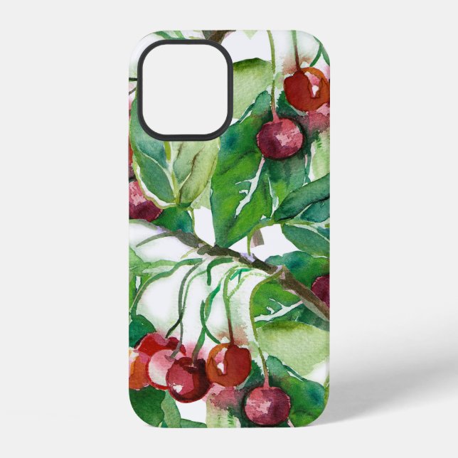 Kirsch nahtloses Muster iPhone 12 Hülle (Rückseite)