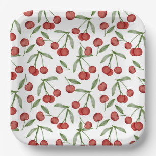 Kirsch-Papierteller, rote Fruchtparty Pappteller