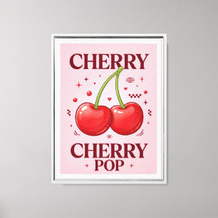 Kirsch-Pop-Y2K-rosa und rotes ästhetisches Poster Leinwanddruck