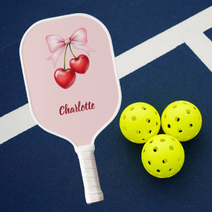Kirsch-Schleife rosa Name Pickleball Schläger