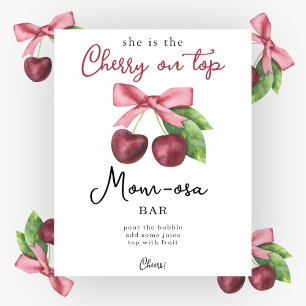 Kirsch-Schleifen-Baby-Shower-Momosa-Bar Poster