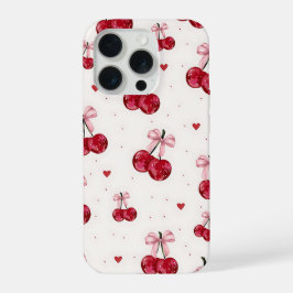 Kirsch-Schleifen-Handyhülle iPhone 15 Pro Hülle