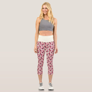 Kirsch-Schmetterling Kawaii Nahtloses Muster Capri Leggings