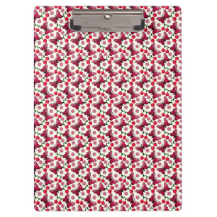 Kirsch-Schmetterling-Kawaii-Nahtloses Muster Klemmbrett