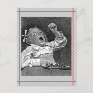Kirsch-Schuld Retro-Postkarte Postkarte