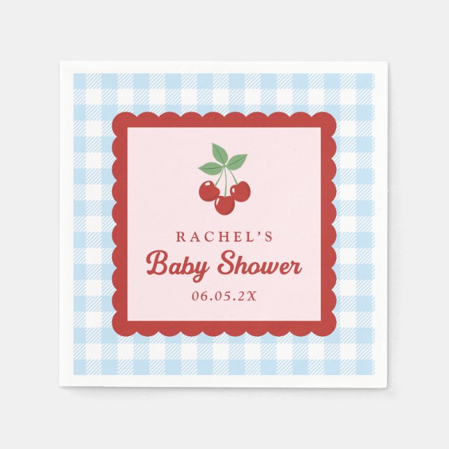 Kirsch süße Babyparty Serviette (Vorderseite)