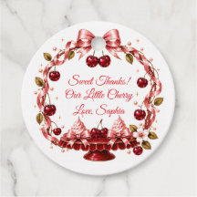 Kirschband-Baby-Party Rosa Satin-Schleife Kirsche