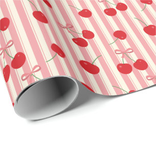 Kirschbandstreifen Geschenkpapier