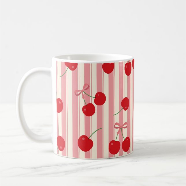 Kirschbandstreifen Kaffeetasse (Links)