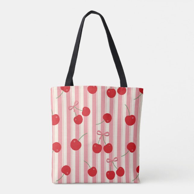 Kirschbandstreifen Tasche (Rückseite)