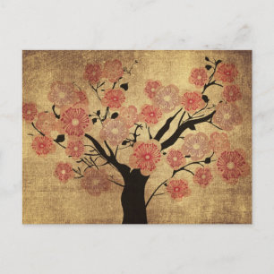 Kirschbaum Postkarte im Vintage-Stil