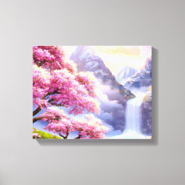 "Kirschbäume am Ufer I" Leinwanddruck