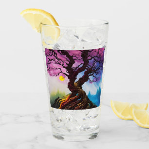 Kirschblüte Baum des Lebens Glas