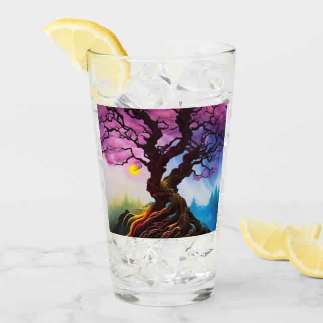Kirschblüte Baum des Lebens Glas (Vorderseite Ice)