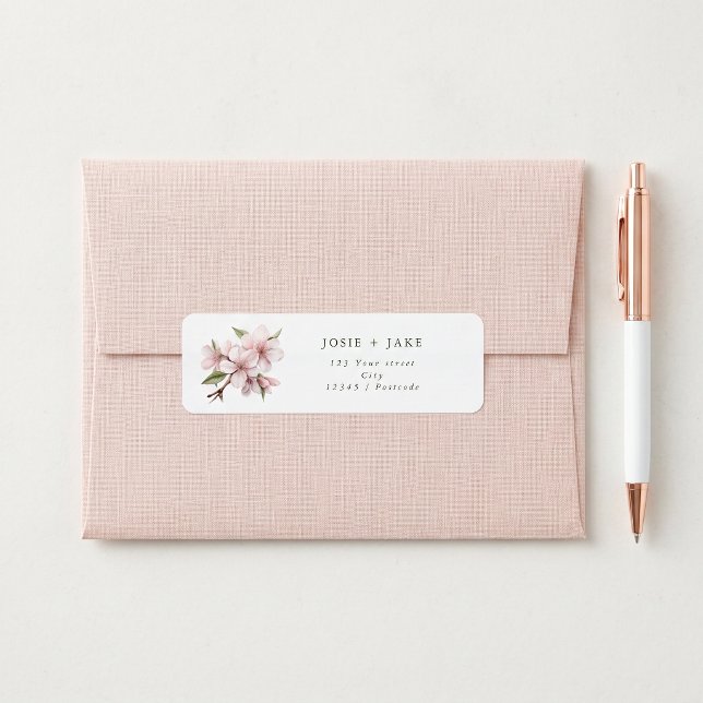 Kirschblüte Blume Rücksendeadresse (Cherry blossom flower return address label)