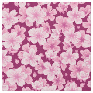 Kirschblüte-Blumen-Illustration Stoff