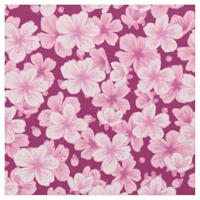 Kirschblüte-Blumen-Illustration Stoff (Nahaufnahme)