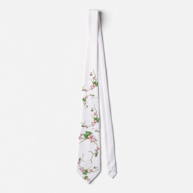 Kirschblüte-Blüten Krawatte (Vorderseite)