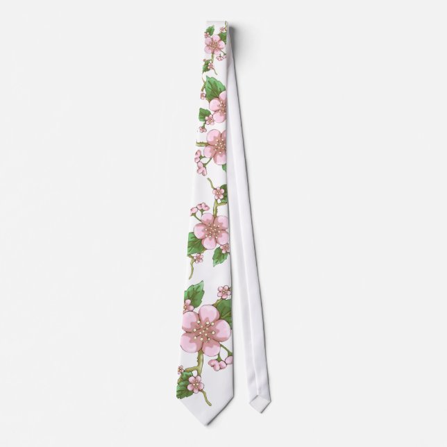 Kirschblüte-Blüten Krawatte (Vorderseite)
