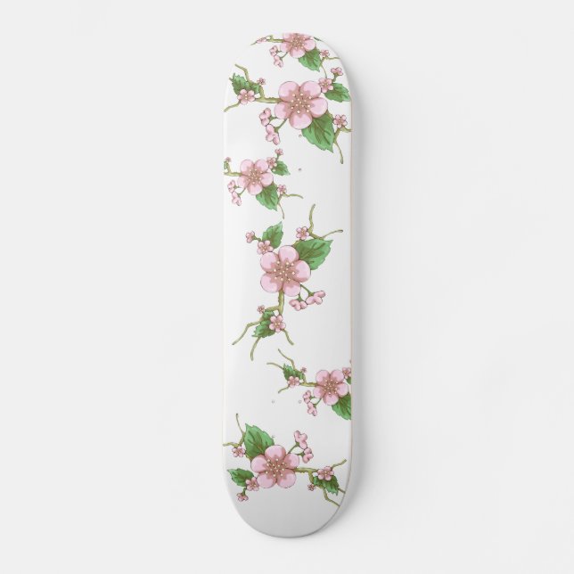 Kirschblüte-Blüten Skateboard (Vorderseite)
